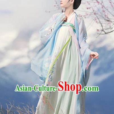 Chinese Ancient Tang Dynasty Palace Lady Hanfu Dress Embroidered Costumes Complete Set for Women