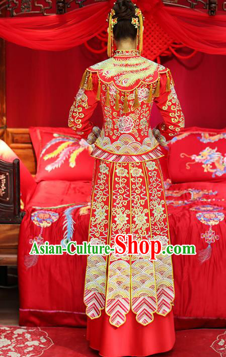 Traditional Chinese Wedding Costumes Traditional Xiuhe Suits Ancient Chinese bridal Full Dress Traditional Chinese Wedding Costumes Traditional Xiuhe Suits Ancient Chinese bridal Full Dress