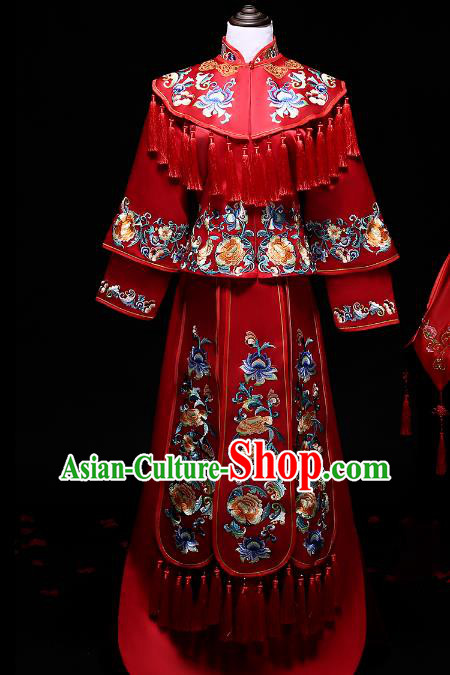 Traditional Chinese Wedding Costumes Traditional Xiuhe Suits Ancient Chinese bridal Full Dress Traditional Chinese Wedding Costumes Traditional Xiuhe Suits Ancient Chinese bridal Full Dress