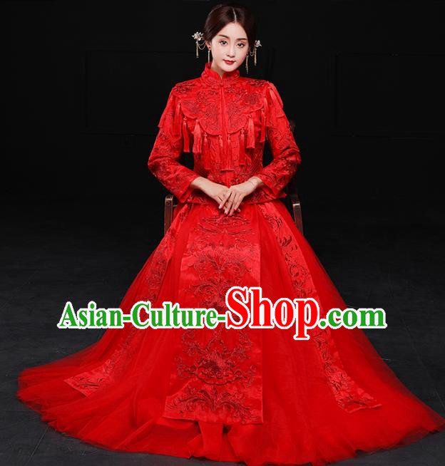 Traditional Chinese Wedding Costumes Traditional Xiuhe Suits Ancient Chinese bridal Full Dress Traditional Chinese Wedding Costumes Traditional Xiuhe Suits Ancient Chinese bridal Full Dress