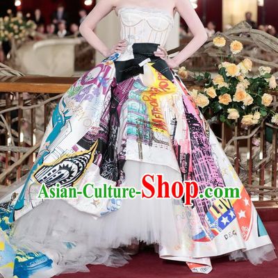 Top Grade Stage Performance Palace Countess Customized Costume Models Catwalks Full Dress for Women