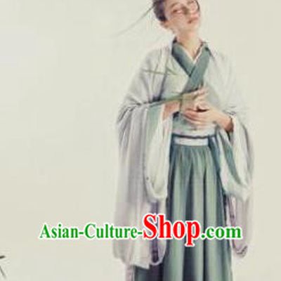 Chinese Traditional Jin Dynasty Swordswoman Costumes Ancient Hermit Dress for Women