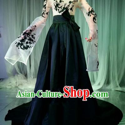 Top Grade Models Catwalks Costume Compere Stage Performance Trailing Full Dress for Women