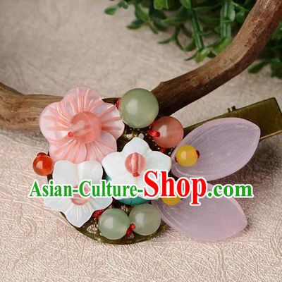 Chinese Traditional Hair Accessories Ancient Hanfu Flowers Hair Claw Hairpin for Women