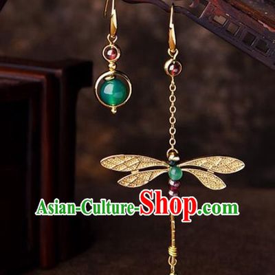 Chinese Traditional Jewelry Accessories Ancient Palace Hanfu Dragonfly Earrings for Women