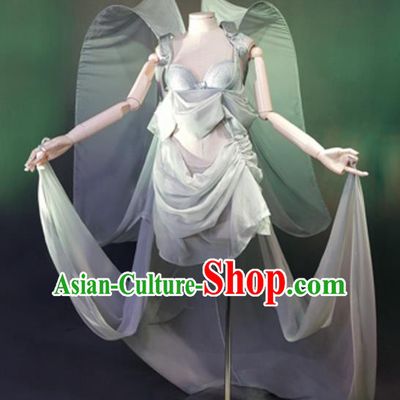Top Grade Models Show Costume Stage Performance Grey Bikini Dress for Women