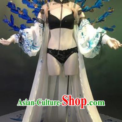 Top Grade Models Show Costume Stage Performance Catwalks Dress and Feather Wings for Women