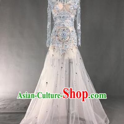 Top Grade Models Show Costume Stage Performance Catwalks Compere Mermaid Full Dress for Women