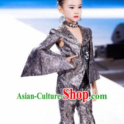 Children Models Show Costume Stage Performance Catwalks Clothing for Kids