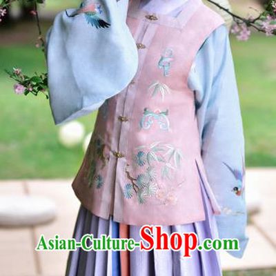 Chinese Ming Dynasty Countess Embroidered Costume Ancient Nobility Lady Hanfu Dress for Women