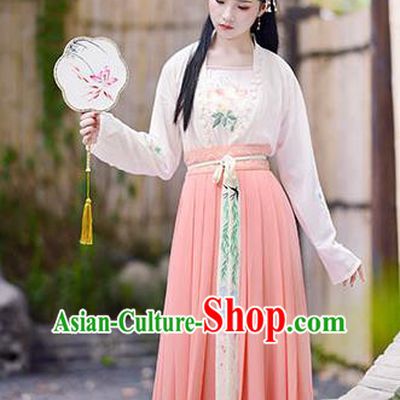 Chinese Song Dynasty Palace Lady Hanfu Dress Ancient Maidenform Embroidered Costumes for Women