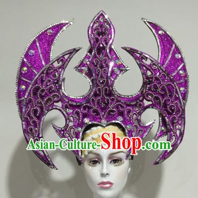 Brazilian Rio Carnival Dance Ostrich White Feather Hair Accessories Dionysia Samba Catwalks Headdress for Women
