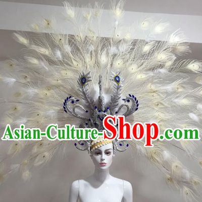 Top Grade Samba Dance Props Brazilian Carnival Catwalks White Feather Wings for Kids