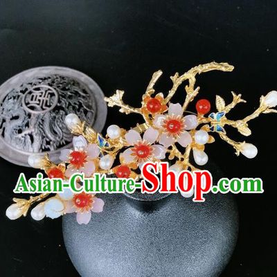 Chinese Traditional Hair Accessories Ancient Hanfu Cherry Blossom Hairpins for Women