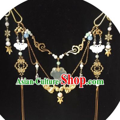 Handmade Chinese Traditional Accessories Hanfu Necklace Conophytum Pucillum for Women
