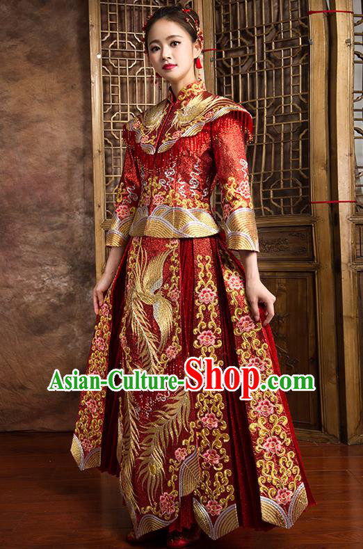 Traditional Chinese Wedding Costumes Traditional Xiuhe Suits Ancient Chinese bridal Full Dress Traditional Chinese Wedding Costumes Traditional Xiuhe Suits Ancient Chinese bridal Full Dress