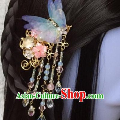 Chinese Traditional Hair Accessories Ancient Hanfu Butterfly Hair Stick Hairpins for Women