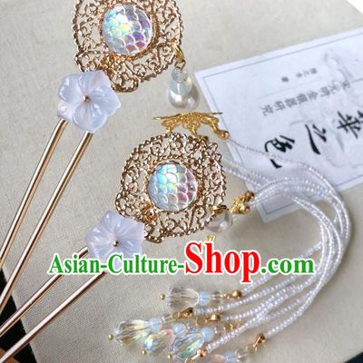Chinese Traditional Hair Accessories Ancient Hanfu Hairpins Tassel Step Shake for Women