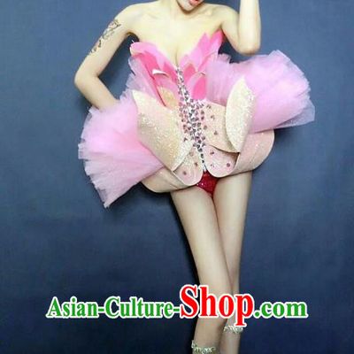 Top Grade Catwalks Pink Costume Halloween Stage Performance Brazilian Carnival Clothing for Women