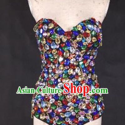 Top Grade Catwalks Swimsuit Costume Stage Performance Colorful Bikini Swimwear for Women