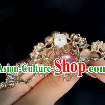 Chinese Traditional Hair Accessories Ancient Hanfu Golden Hair Stick Hairpins for Women