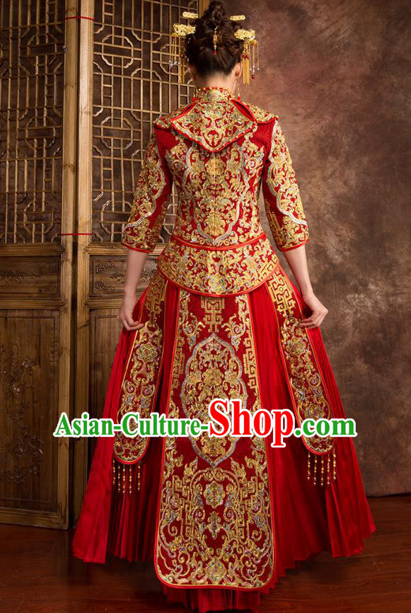 Traditional Chinese Wedding Costumes Traditional Xiuhe Suits Ancient Chinese bridal Full Dress Traditional Chinese Wedding Costumes Traditional Xiuhe Suits Ancient Chinese bridal Full Dress