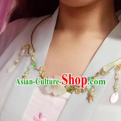 Handmade Chinese Traditional Accessories Hanfu Cherry Blossom Necklace for Women