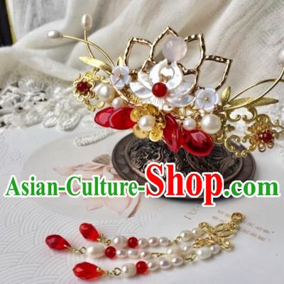 Chinese Traditional Hair Accessories Ancient Hanfu Phoenix Coronet Lotus Hairpins for Women