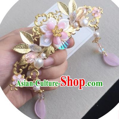 Chinese Traditional Hair Accessories Cherry Blossom Phoenix Coronet Ancient Hanfu Hairpins for Women