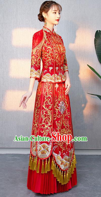 Traditional Chinese Wedding Costumes Traditional Xiuhe Suits Ancient Chinese bridal Full Dress Traditional Chinese Wedding Costumes Traditional Xiuhe Suits Ancient Chinese bridal Full Dress