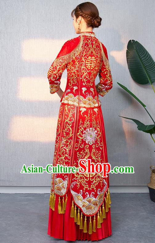 Traditional Chinese Wedding Costumes Traditional Xiuhe Suits Ancient Chinese bridal Full Dress Traditional Chinese Wedding Costumes Traditional Xiuhe Suits Ancient Chinese bridal Full Dress