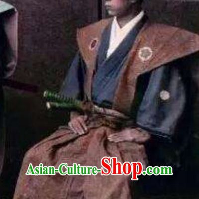 Japanese Ancient Broad Shoulders Authentic Samurai Outfit Clothing Complete Set for Men