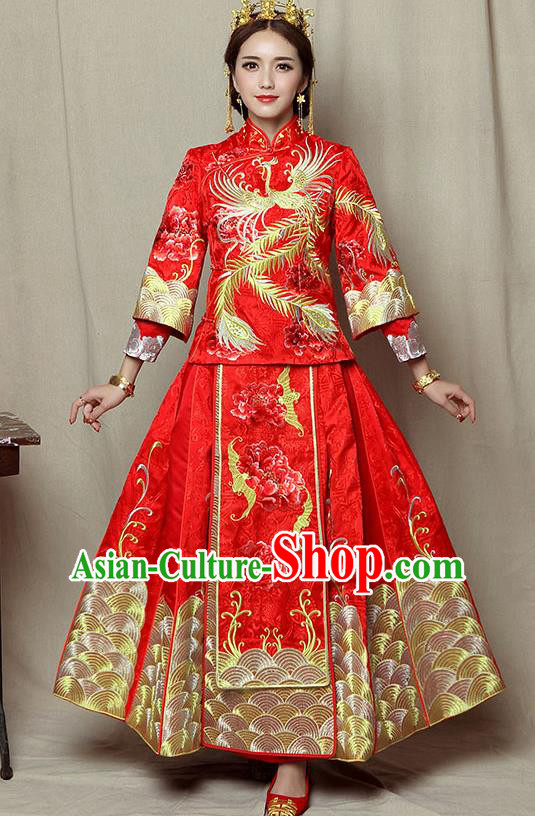 Traditional Chinese Wedding Costumes Traditional Xiuhe Suits Ancient Chinese bridal Full Dress Traditional Chinese Wedding Costumes Traditional Xiuhe Suits Ancient Chinese bridal Full Dress