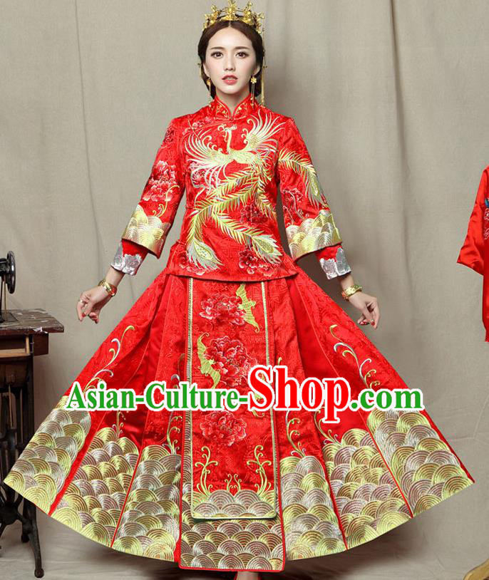 Traditional Chinese Wedding Costumes Traditional Xiuhe Suits Ancient Chinese bridal Full Dress Traditional Chinese Wedding Costumes Traditional Xiuhe Suits Ancient Chinese bridal Full Dress