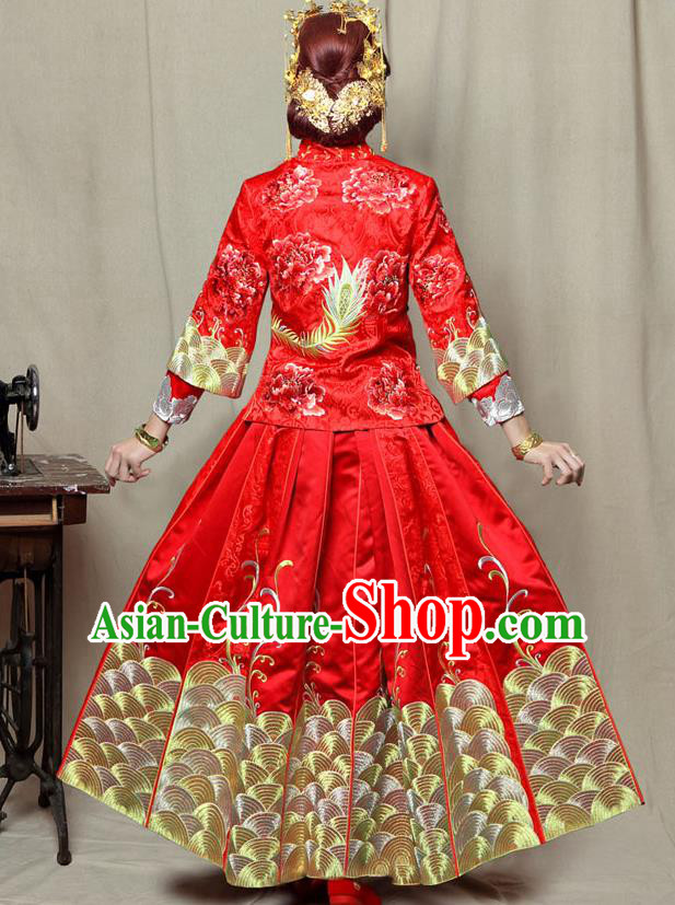 Traditional Chinese Wedding Costumes Traditional Xiuhe Suits Ancient Chinese bridal Full Dress Traditional Chinese Wedding Costumes Traditional Xiuhe Suits Ancient Chinese bridal Full Dress