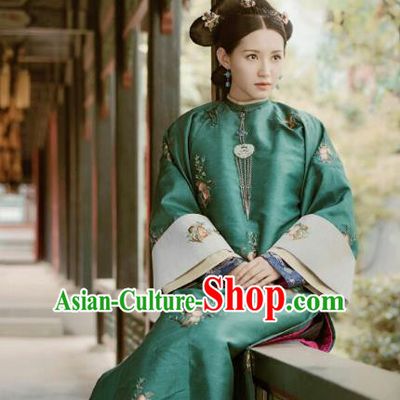 Chinese Ancient Drama Manchu Duchess Costume Story of Yanxi Palace Qing Dynasty Dowager Embroidered Clothing for Women