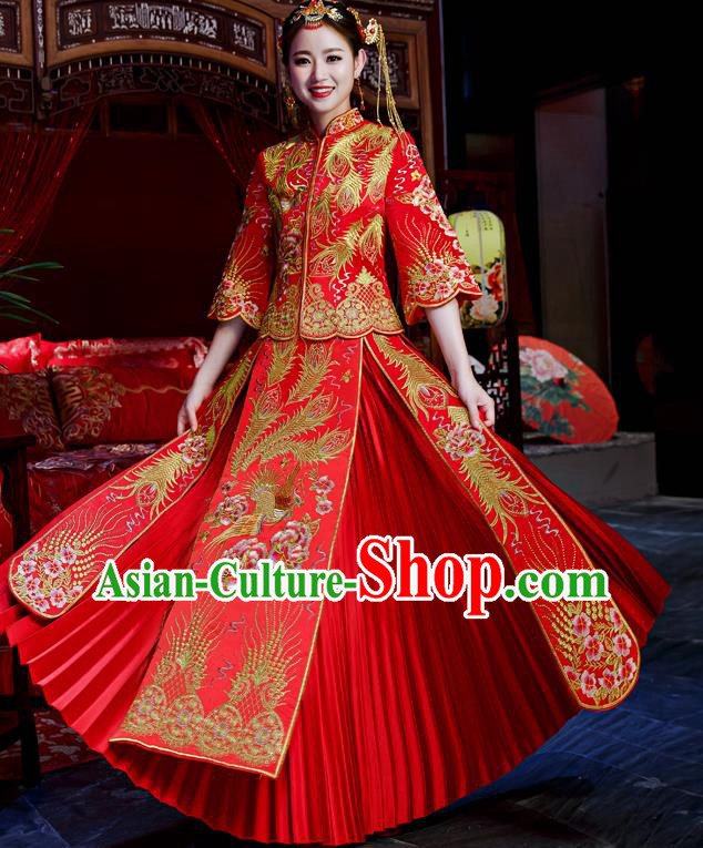 Traditional Chinese Wedding Costumes Traditional Xiuhe Suits Ancient Chinese bridal Full Dress Traditional Chinese Wedding Costumes Traditional Xiuhe Suits Ancient Chinese bridal Full Dress