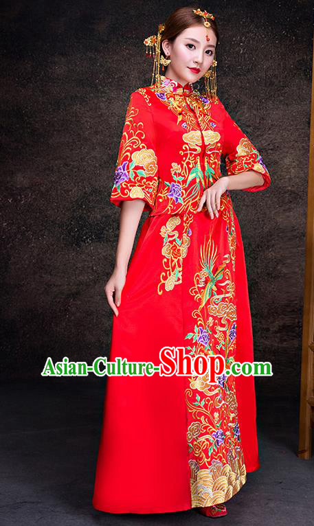 Traditional Chinese Wedding Costumes Traditional Xiuhe Suits Ancient Chinese bridal Full Dress Traditional Chinese Wedding Costumes Traditional Xiuhe Suits Ancient Chinese bridal Full Dress
