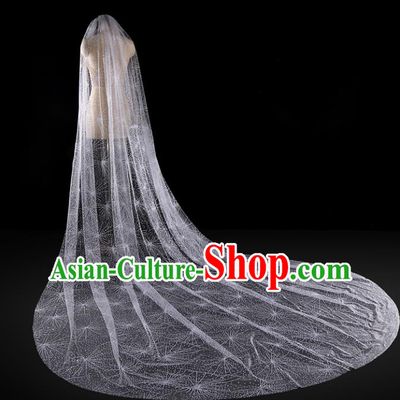 Top Grade Bride Hair Accessories White Wedding Veil Headwear for Women