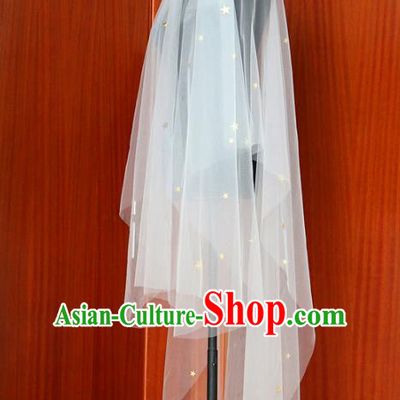 Top Grade Bride Hair Accessories Stars Wedding Veil Headwear for Women