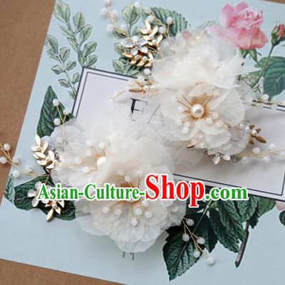 Top Grade Wedding Hair Accessories Bride Silk Flowers Hair Stick for Women