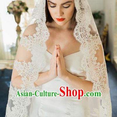 Top Grade Bride Hair Accessories Wedding Lace Veil Headwear for Women