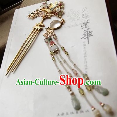 Chinese Traditional Hair Accessories Ancient Empress Tassel Step Shake Hairpins for Women