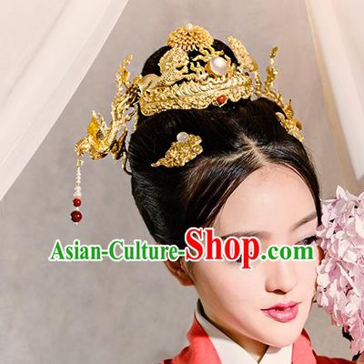 Chinese Traditional Hair Accessories Ancient Empress Hairpins Headwear Complete Set for Women