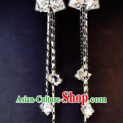 Top Grade Wedding Bride Jewelry Accessories Princess Zircon Earrings for Women