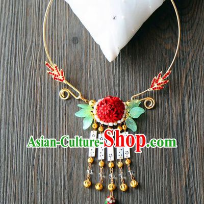 Top Grade Wedding Bride Jewelry Accessories Chinese Hanfu Necklace for Women