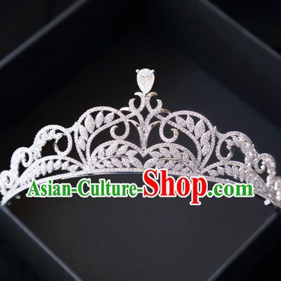 Top Grade Wedding Bride Hair Accessories Princess Crystal Royal Crown for Women