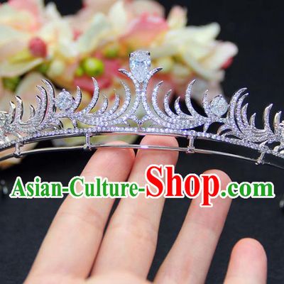 Top Grade Baroque Queen Royal Crown Wedding Bride Zircon Hair Accessories for Women