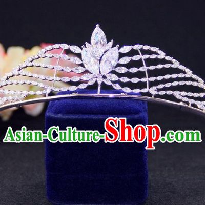 Top Grade Wedding Bride Hair Accessories Baroque Queen Crystal Royal Crown for Women
