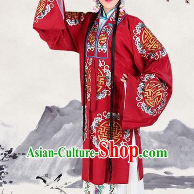 Professional Chinese Traditional Beijing Opera Pantaloon Embroidered Plum Blossom Red Costumes for Adults